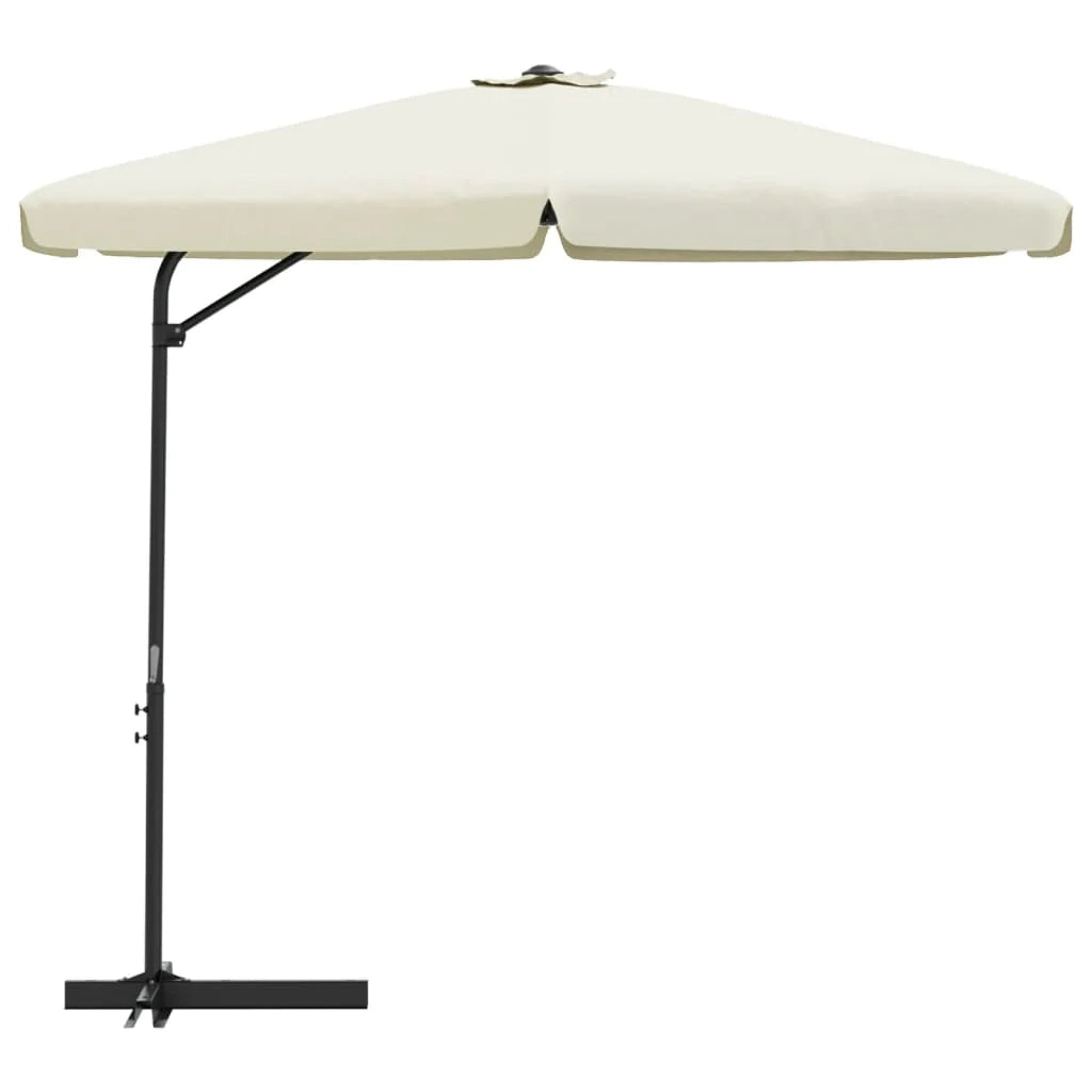 Ombrellone da esterno con palo in acciaio da 300 cm colore bianco sabbia 02_0008189