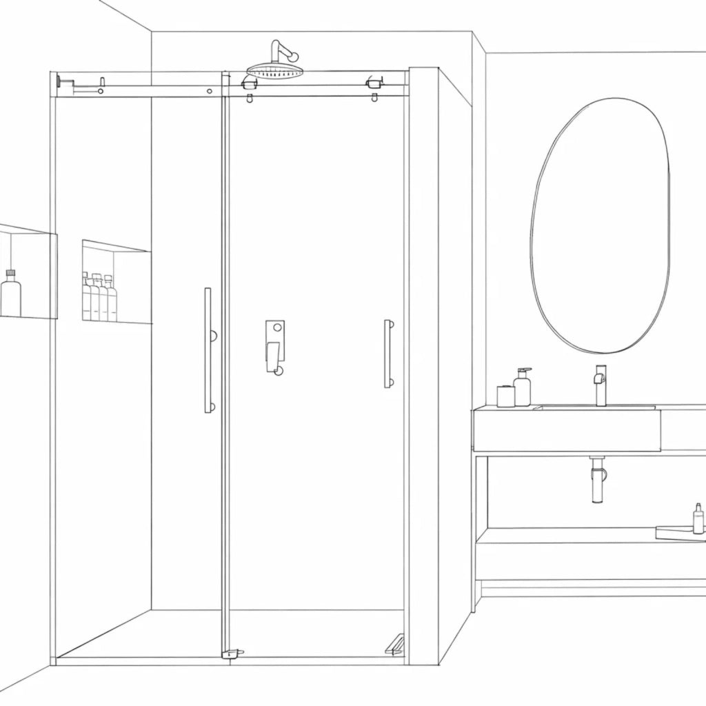 Porta doccia scorrevole gemma bma918 cristallo trasparente 8 mm *** misure 97-99xh200 cm, confezione 1