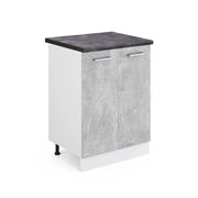 Mobiletto base cucina R-Line Calcestruzzo/Bianco 60 cm, PL Antracite Vicco