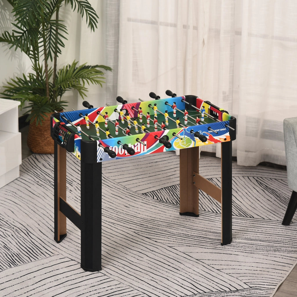 Calcio Balilla con 2 Tabelloni Segnapunti, in Legno, Acciaio Inox e Plastica, 86.5x43.5x63 cm, Multicolore