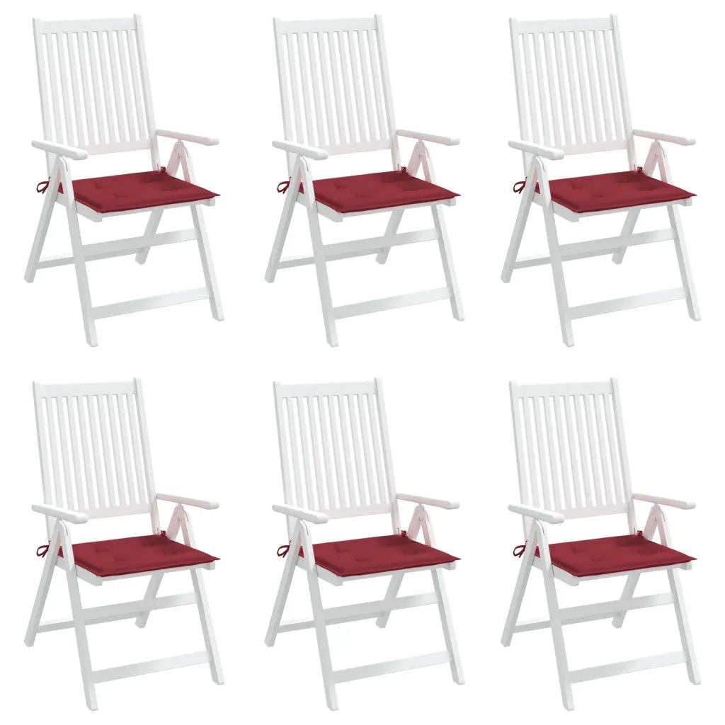 Cuscini per Sedia 6 pz Rosso Vino 50x50x4 cm in Tessuto Oxford 314058
