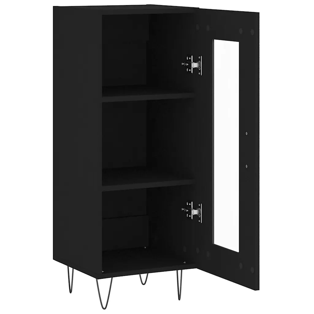 Credenza | Madia | Buffet da pranzo | Armadio da pranzo Nero 34,5x34x90 cm in Legno Multistrato