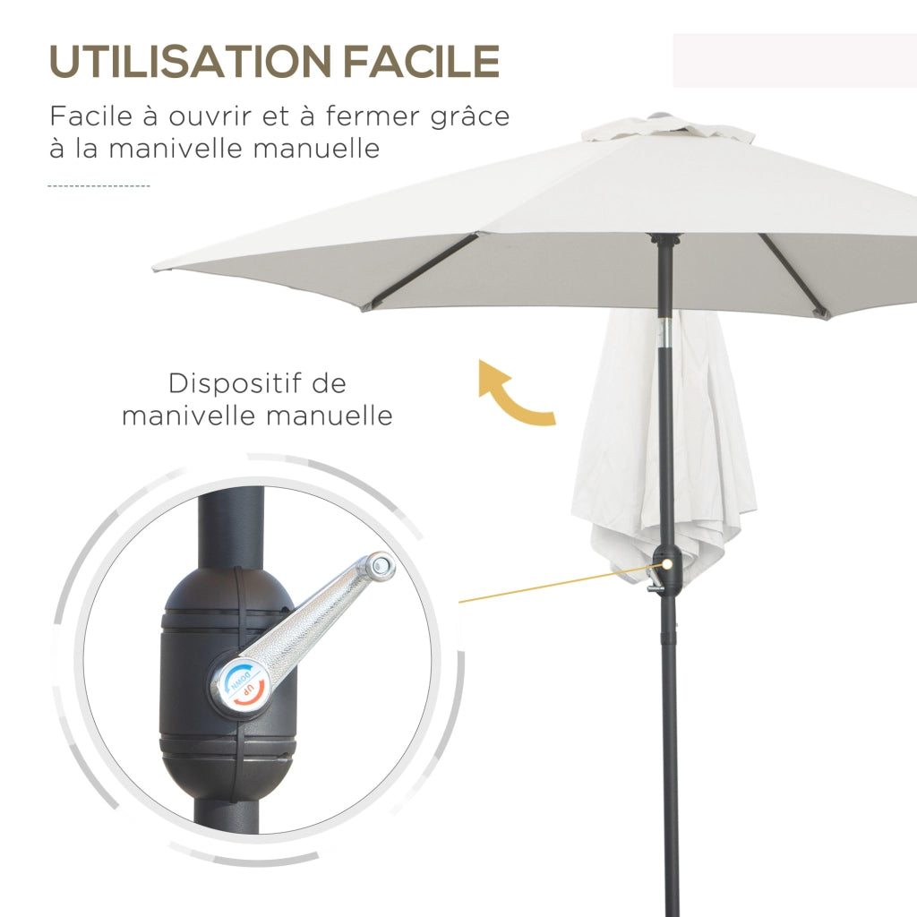 Parasole inclinabile da giardino ¨C zephmum ¨C crema ?260x235 cm alluminio