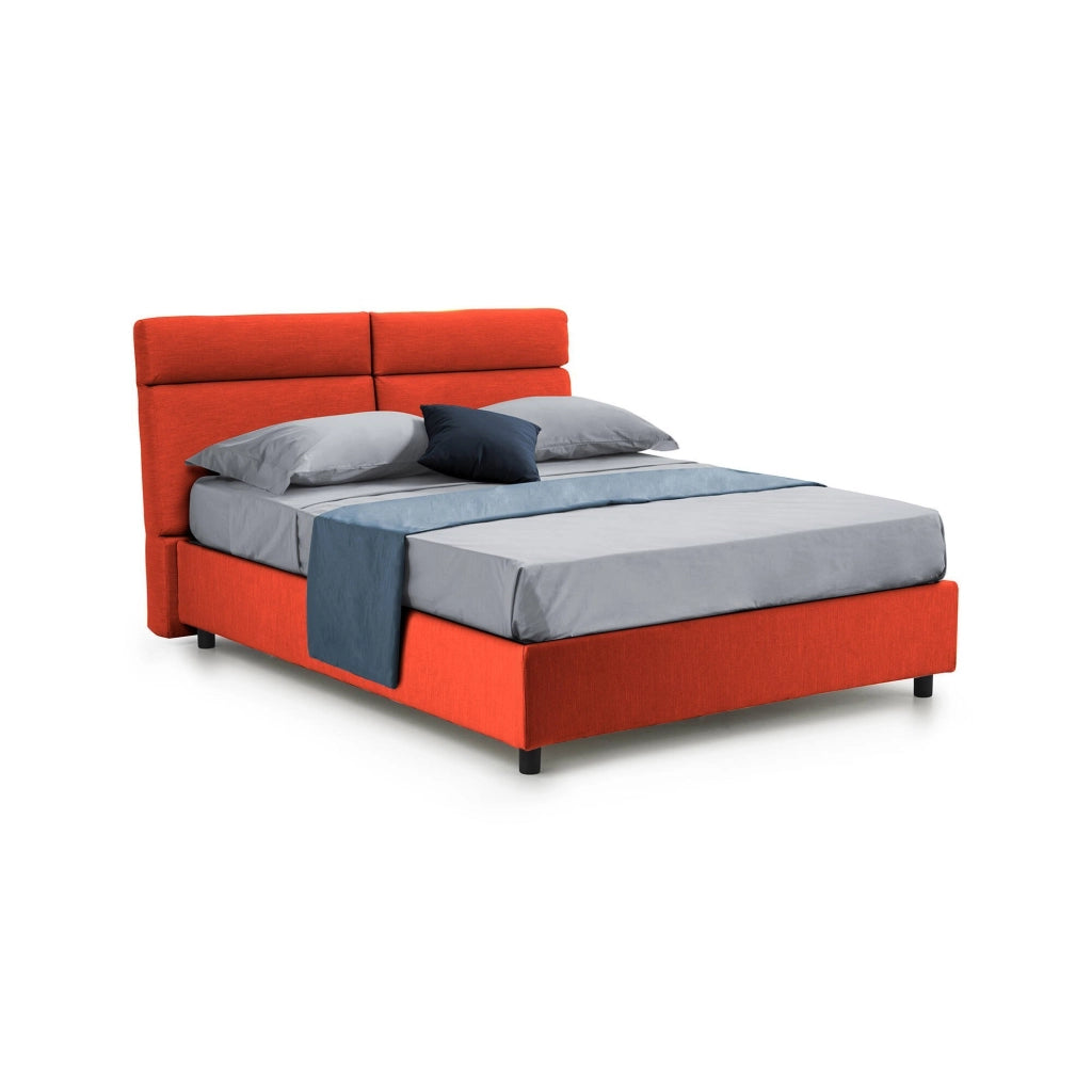 Letto Matrimoniale Asica, Letto Matrimoniale Materasso Incluso Made in Italy, Arancione