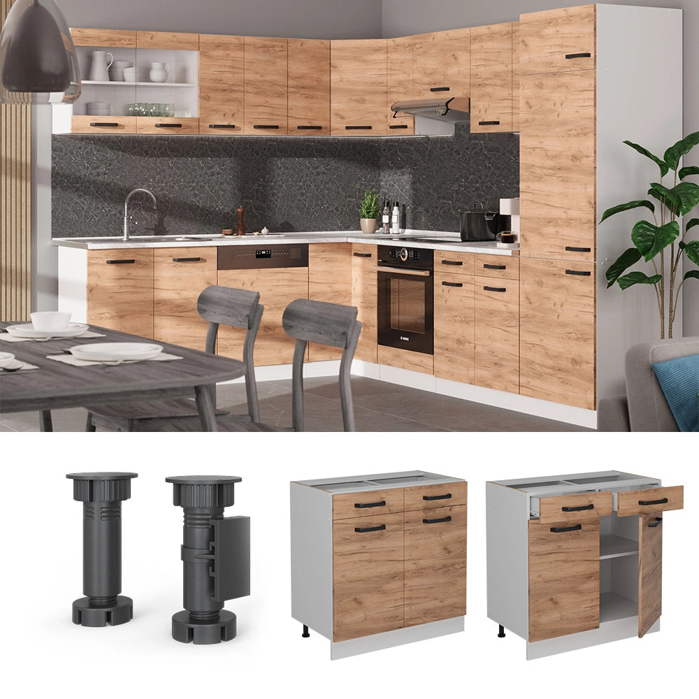 Vicco Mobiletto base per cucina Quercia dorata 80 cm PL Rovere