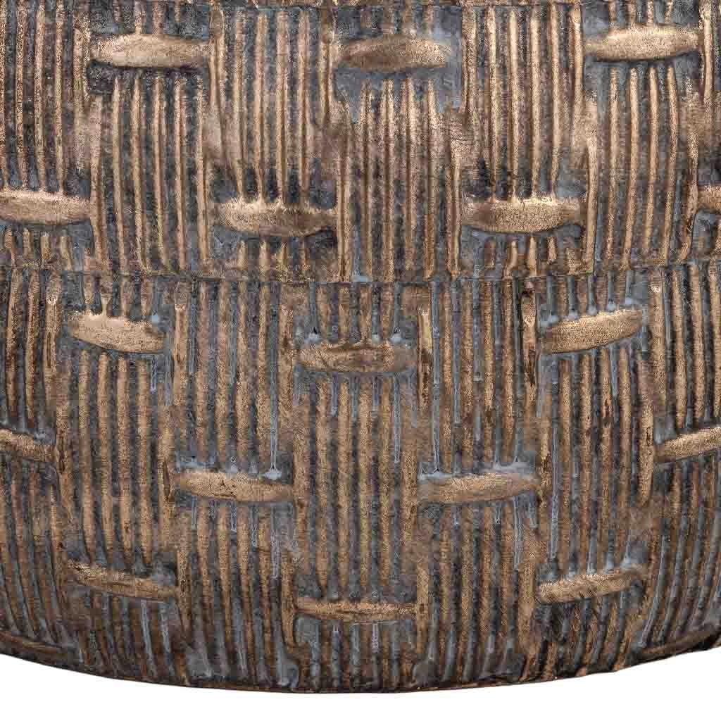 Vaso in metallo dorato 43,5x41,5x24h cm