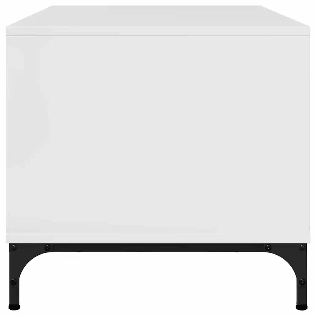 Tavolino da salotto con cassetto Bianco Lucido 90 x 49 x 46 cm