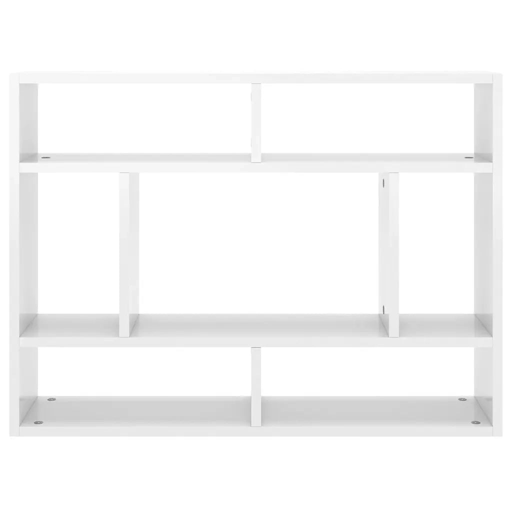 Scaffale a Parete Bianco Lucido 75x16x55 cm Legno Multistrato 803008