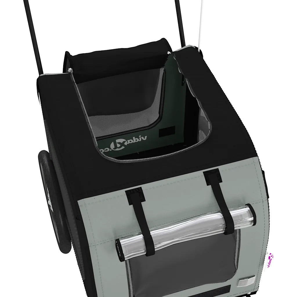 Rimorchio da Bici per Animali Nero e Grigio Oxford e Ferro CFW9244892