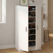 Akimera, Armadio Multiuso 2 Ante 6 Ripiani, 55x108h cm Bianco