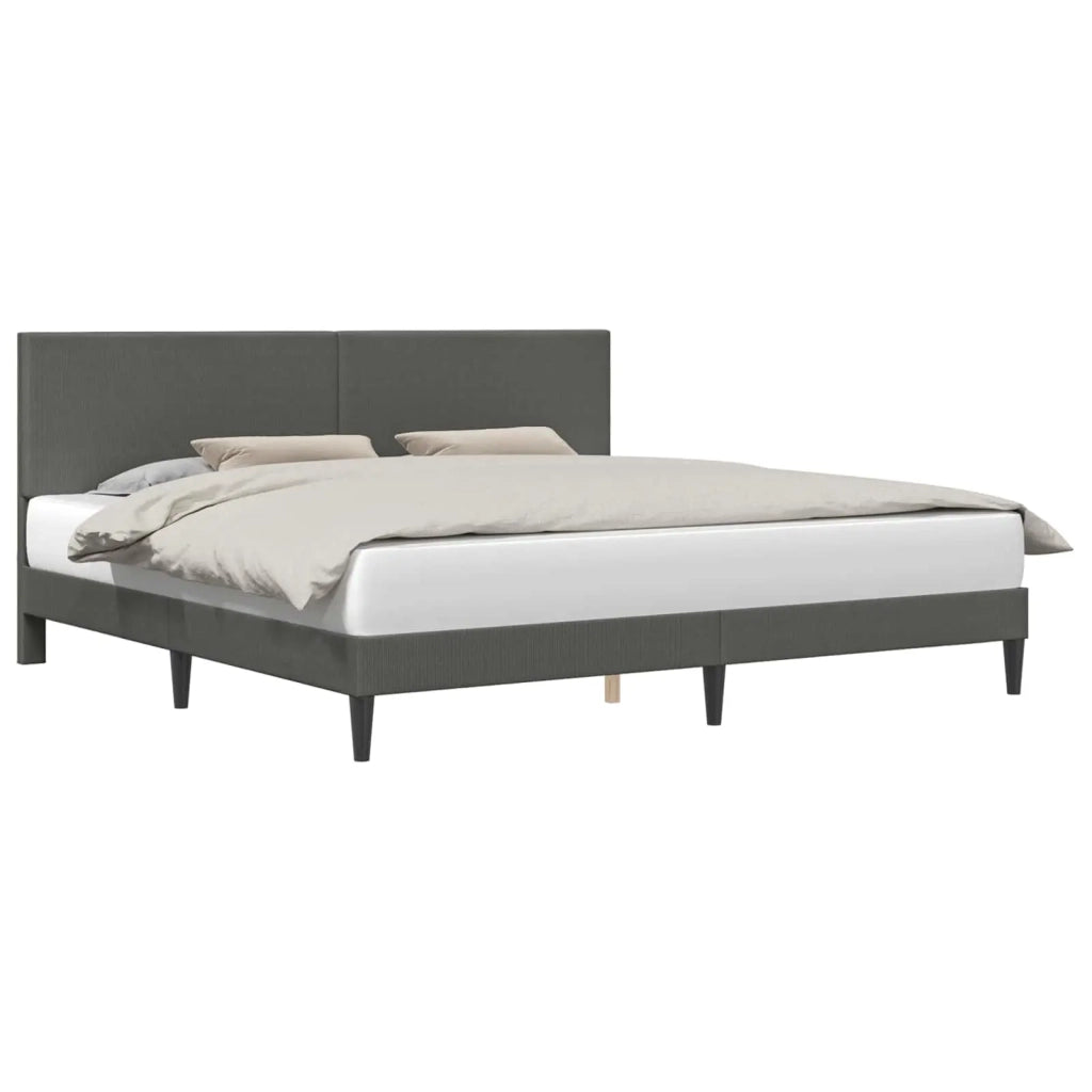 Struttura del letto Grigio Scuro 200 x 200 cm Tessuto in Cords 42027745