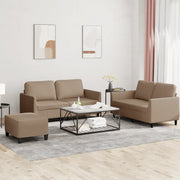 Set di Divani 3 pz con Cuscini cappuccino in Similpelle 3201759
