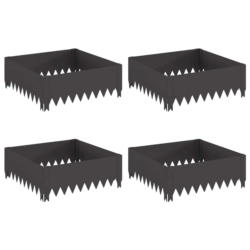 Bordura per Prato 4 pcs 60 x 60 x 20 cm Acciaio Nero 8008904