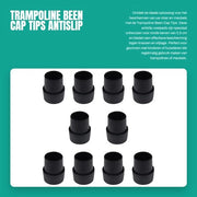 Accessorio Antiscivolo per Trampolino - 10 Pezzi - Protezione per le Gambe - Adatto per Gambe di 2,5 cm di Diametro - Materiale Resistente