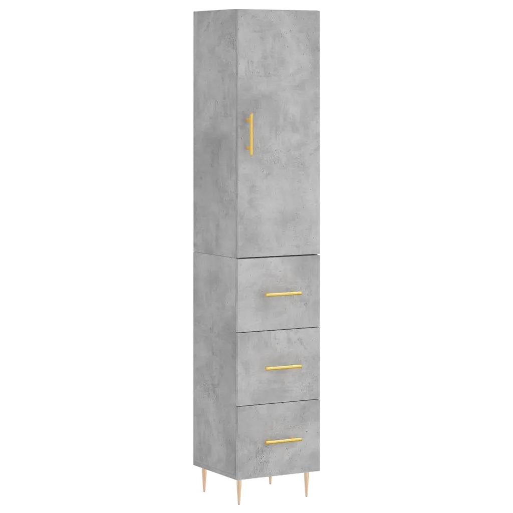 Credenza | Madia | Buffet da pranzo | Armadio da pranzo Grigio Cemento 34,5x34x180 cm in Legno Multistrato