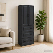 Set di armadi 2 pz 66 x 34,5 x 87 cm Legno ingegnerizzato Nero 3416962