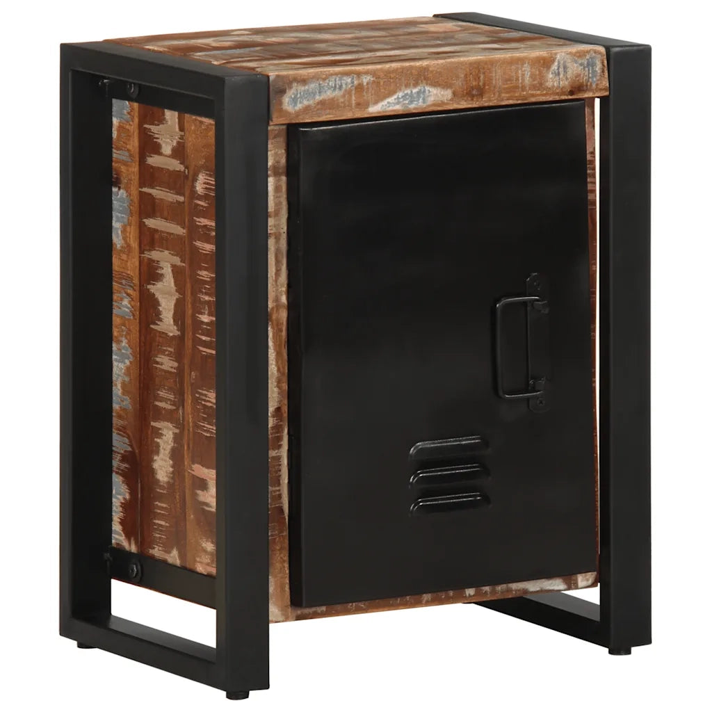 Comodino Multicolore 40x30x51 cm in Legno Massello Recupero
