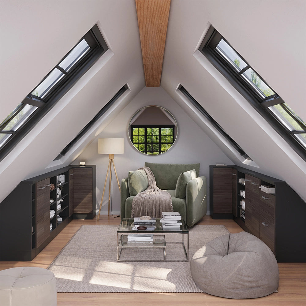 Mobile sottotetto Mobile angolare Rion Grigio nobile/Antracite 75.6 x 83.8 cm con 1 porta Vicco