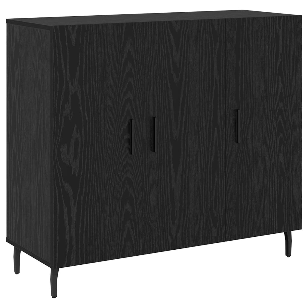 Credenza Rovere Nero 90 x 34 x 80 cm Legno multistrato 879588