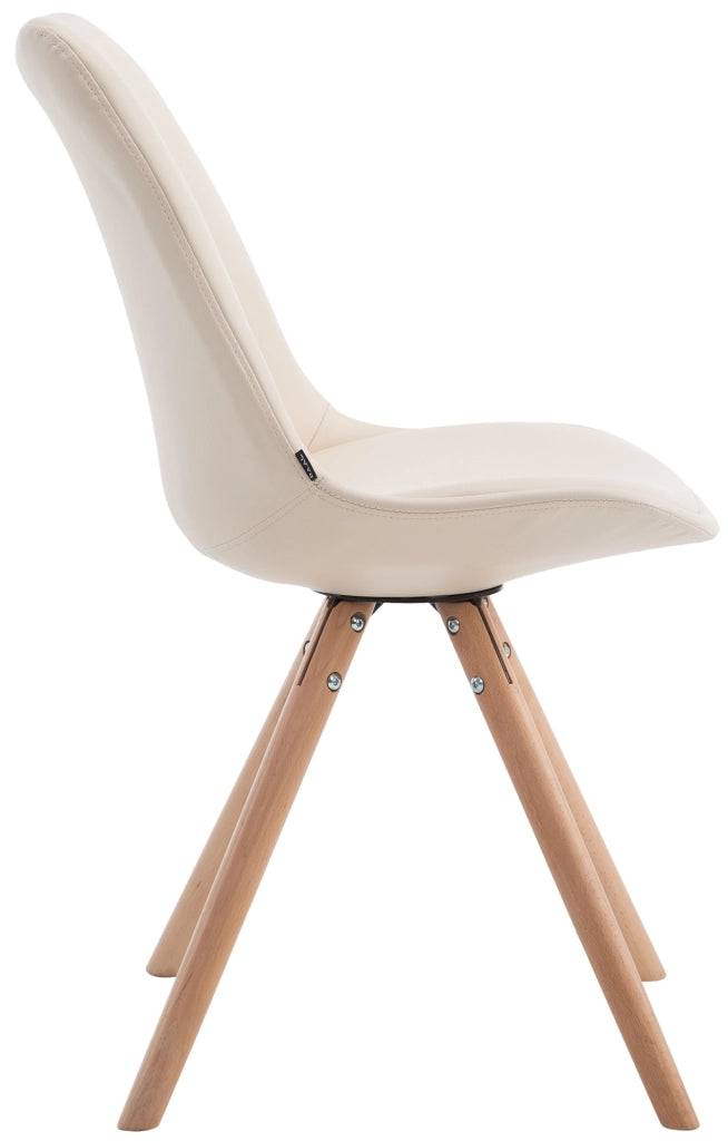 Sedia visitatore Laval in similpelle gambe tonde natura,crema