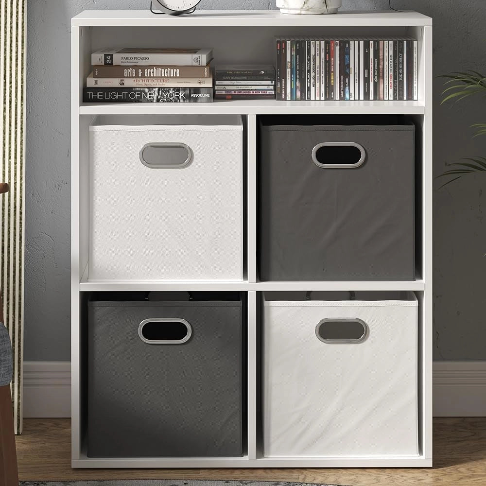Libreria, Bianco, 72 x 90.2 cm 4 scomparti, per la conservazione e l'organizzazione di supporti e accessori