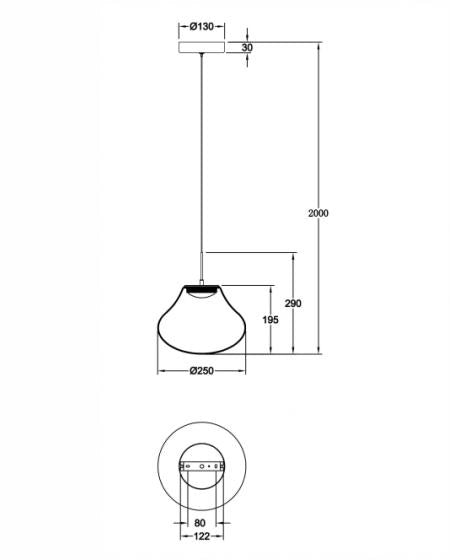 Lampada a Sospensione Deva Ø250mm Ambra, LED 14W 1510lm CCT Dimmerabile, Struttura in Metallo e Vetro Borosilicato - Deva