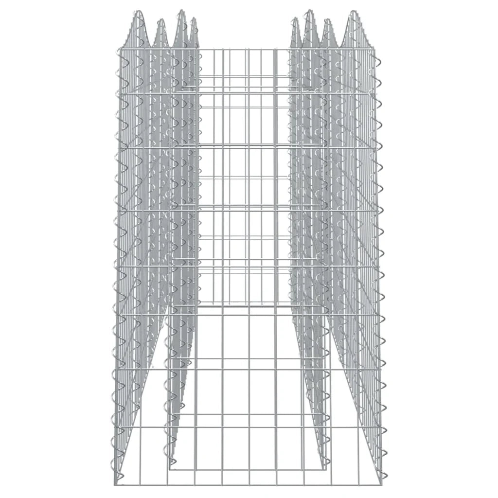 Gabbione ad arco rialzato 200 x 50 x 100 cm in ferro zincato Argento 02_0039932