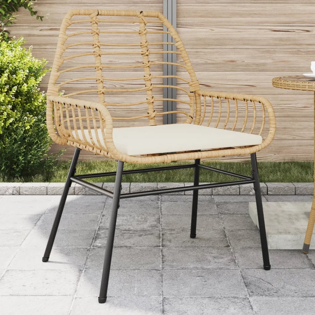 Sedie da Giardino 2 pz | Sedie da Esterno con Cuscini Marrone in Polyrattan