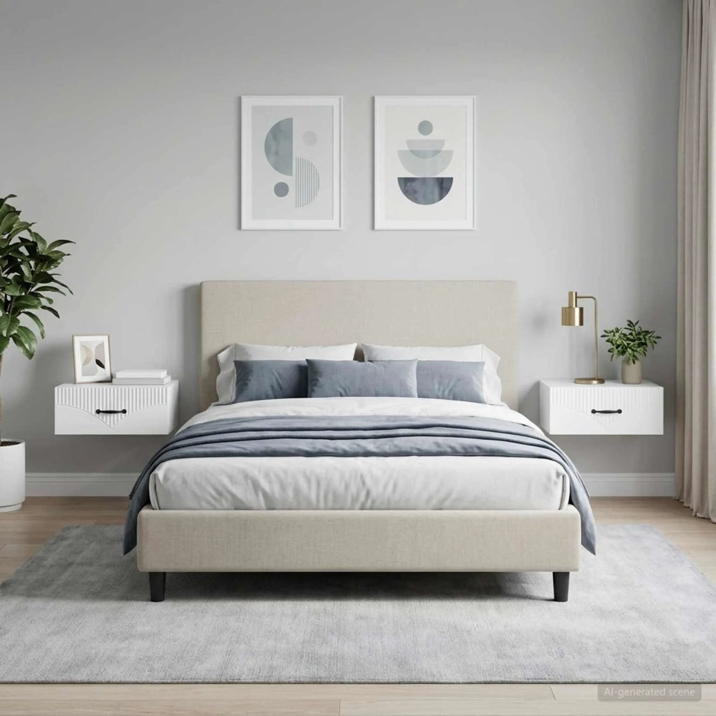 Mobiletto da notte a muro 2 pcs Bianco 49 x 34,5 x 20 cm 898956
