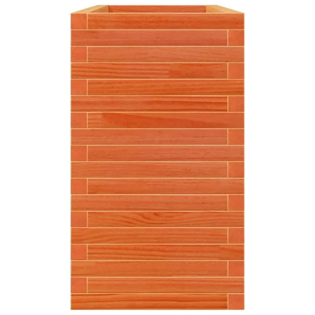 Fioriera rialzata per piante fiori patio giardino finitura a cera 110 x 40 x 68,5 cm legno di pino massiccio marrone 02_0038435