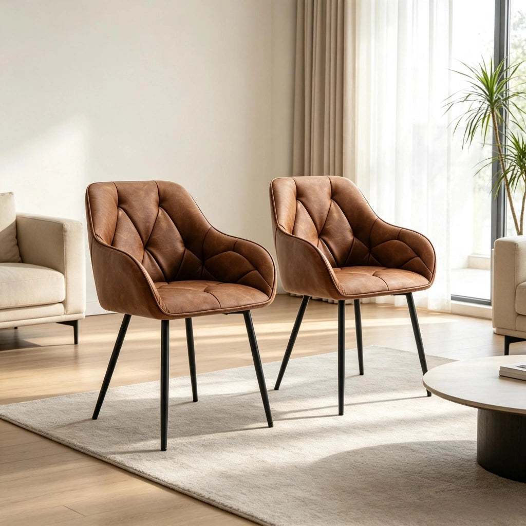 SEDIA CON BRACCIOLI Set da 2 pezzi 45,5x45x83,5 cm Marrone