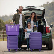 Set valigie rigide espandibile con lucchetto combinato e borsa weekender in ABS viola scuro