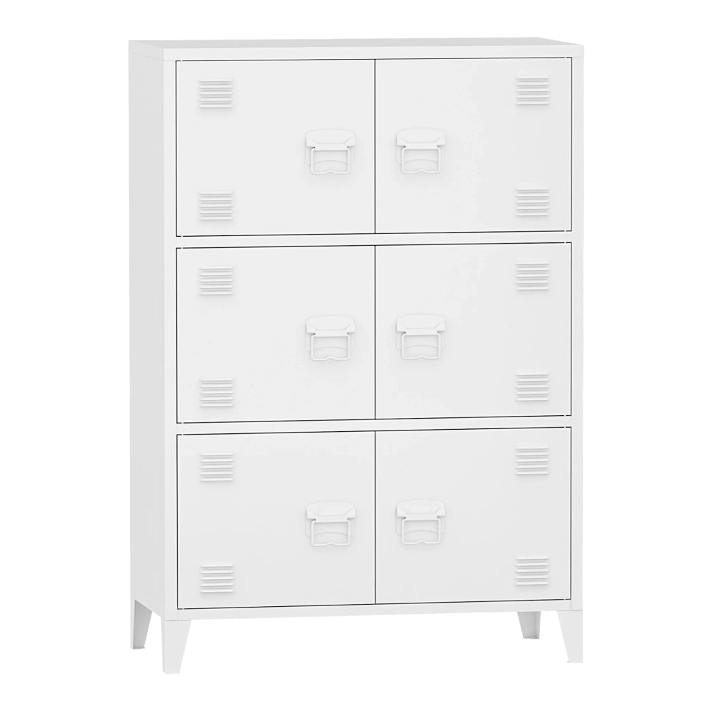 Armadio da ufficio armadietto da ufficio mobiletto portaoggetti per soggiorno ufficio camera da letto officina metallo acciaio 113 x 80 x 40 cm bianco 03_0006324
