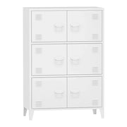 Armadio da ufficio armadietto da ufficio mobiletto portaoggetti per soggiorno ufficio camera da letto officina metallo acciaio 113 x 80 x 40 cm bianco 03_0006324