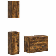 Set di armadietti da bagno in 3 pezzi UTRECHT Rovere Fumo 3417815