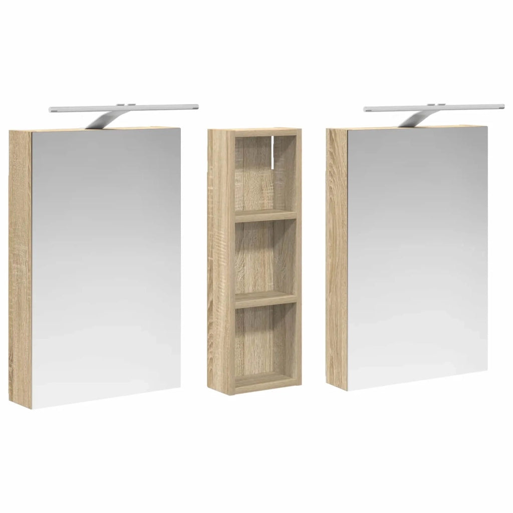 Set di Armadi da Bagno con porta 3 pcs 100 x 10,5 x 60,5 cm 3403706