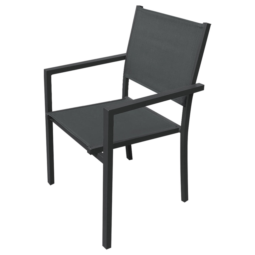 LAMPEDUSASet di mobili da giardino allungabili in textilene grigio 8 posti - alluminio antracite