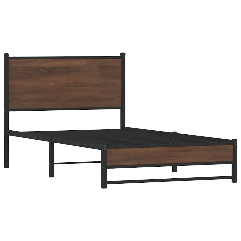 Giroletto senza Materasso in Metallo Rovere Marrone 100x200 cm