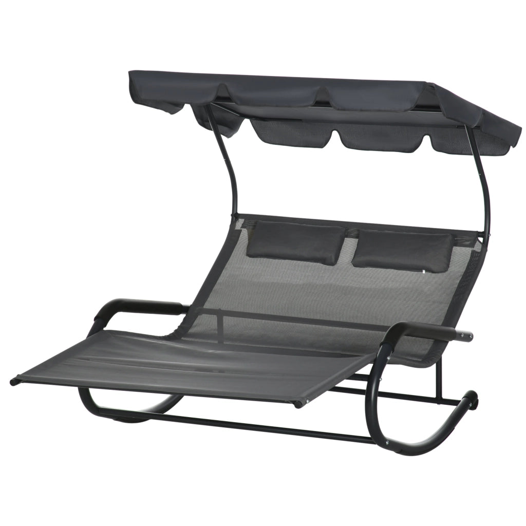 Poltrona chaise longue reclinabile con tetto solare ¨C Zephmum ¨C Nero 200x139x140 cm