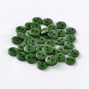Premiata colla a goccia 12,5 mm (1,25 cm) verde, verde scuro, ronda con due fori e 1 mm foro per foro - colla a goccia a due fori per cucire, cucire, ricamo, big di ricamo, colla a goccia per tessuti.