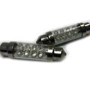 Coppia 2 Lampade Led T11 C5W Siluro 42mm Con 8 Led F3 Colore Giallo Yellow 12V 0,2W