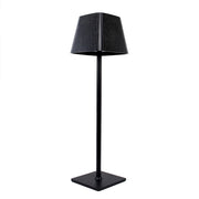 LAMAPADA LED DA TAVOLO NERA RICARICABILE CON PARALUME QUADRATO PLISSETTATO - LUCE DIMMERABILE A 3 TEMPERATURE COLORE SENSORE CREPUSCOLARE RICARICA SOLARE