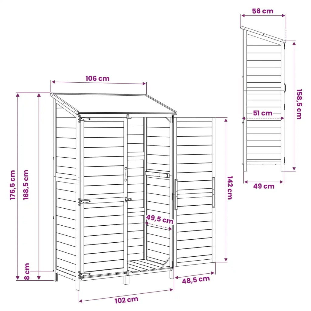 Capanno da Giardino Naturale 106,5 x 56 x 176 cm 42033448