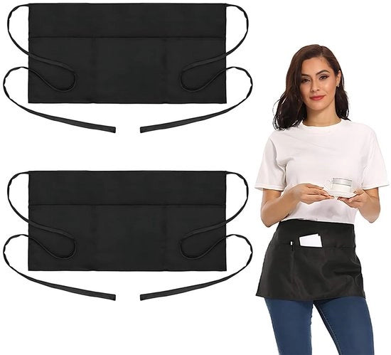 Cintura di lavoro 30 x 60 cm - Nero - Cintura lavorativa - Unisex - Cintura di protezione - 3 Tasche - Per caffè/ristorante - Cintura di lavoro