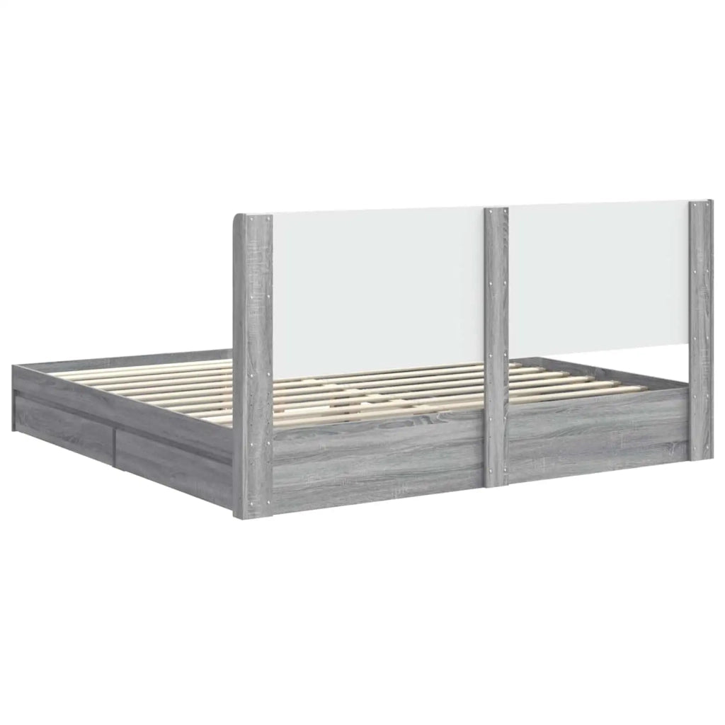 Struttura del letto con stoccaggio e testata Grigio Sonoma 3414006