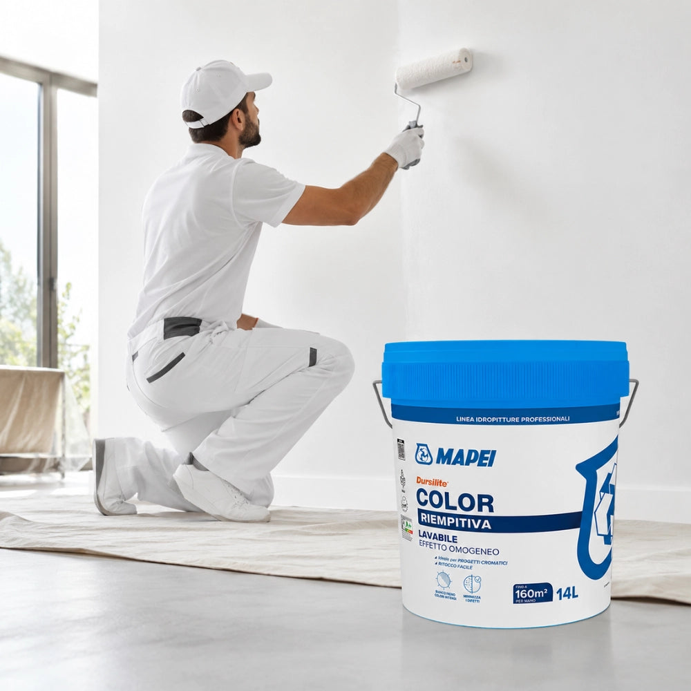 Mapei dursilite color idropittura murale lavabile per interni 14l