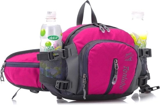 Zak con multifunzione - Tas con cinturino - Impermeabile - Borsa da passeggio - Porta bottiglia - Escursione - Rosa