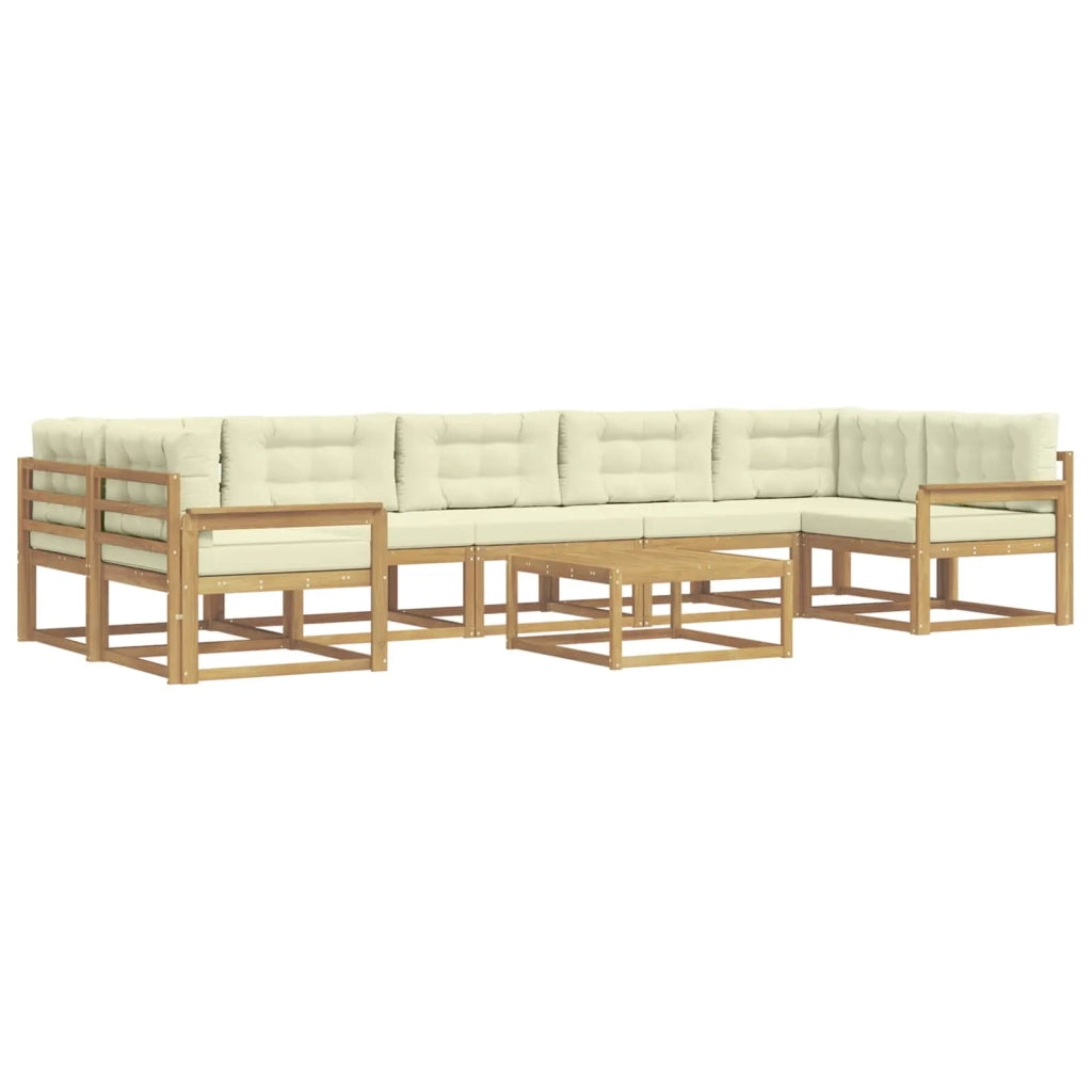 Set di divani da esterno con cuscino 6 pcs Bianco e Crema
