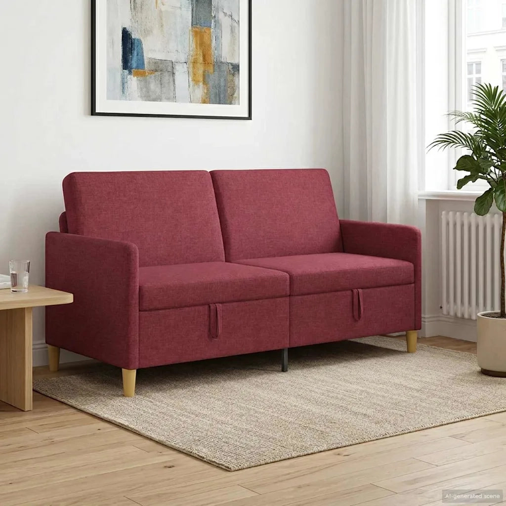 Divano con Storage Rosso Vino 172 x 78 x 87 cm Poliestere 42036950