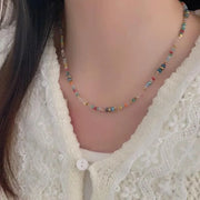 Collana con perline di cristallo: gioiello artigianale in pietra naturale